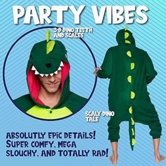 Fabulous Green 3D Dinosaur Adult Costume for Halloween with a beautiful tail🔥🔥🔥 - Picture 5 of 13